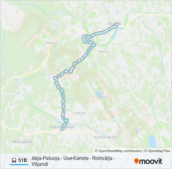 51B bus Line Map