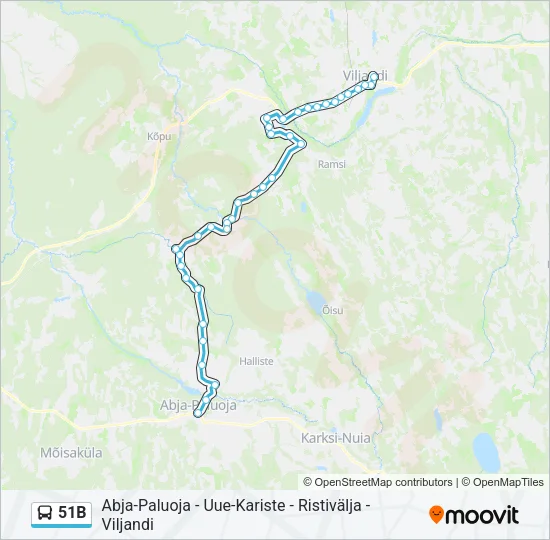 Автобус 51B: карта маршрута