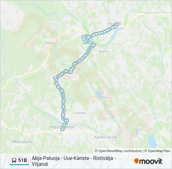 Автобус 51B: карта маршрута