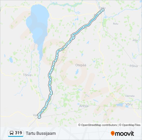 319 bus Line Map