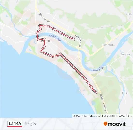14A Bus Line Map