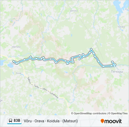 83B Bus Line Map