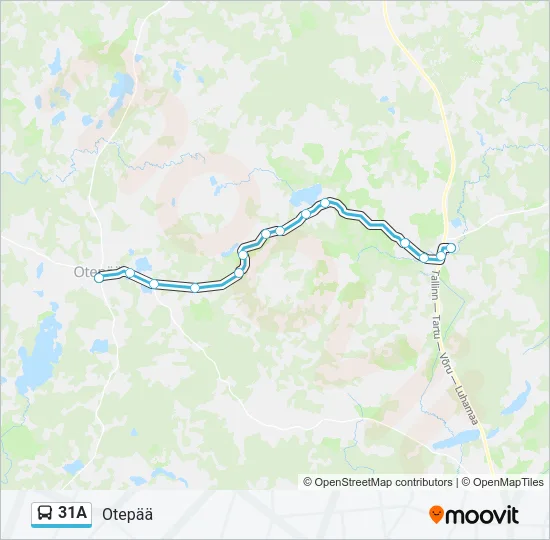 Автобус 31A: карта маршрута