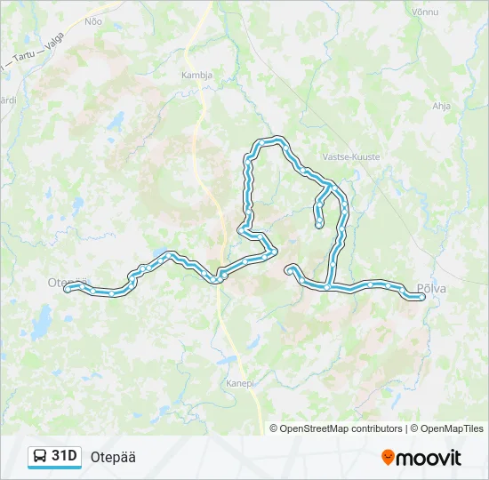 Автобус 31D: карта маршрута