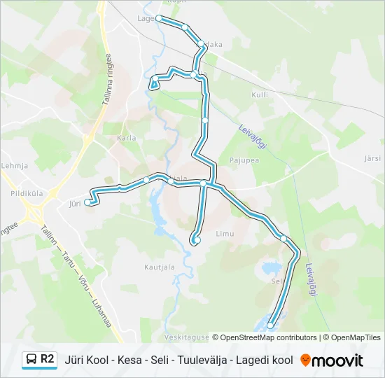 R2 Bus Line Map
