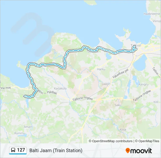 127 Bus Line Map
