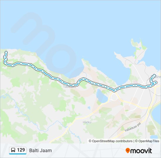 129 bus Line Map