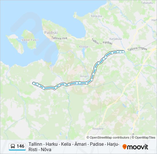 146 bus Line Map