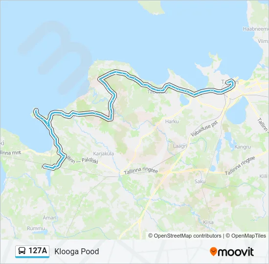 127A Bus Line Map