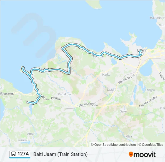 127A Bus Line Map