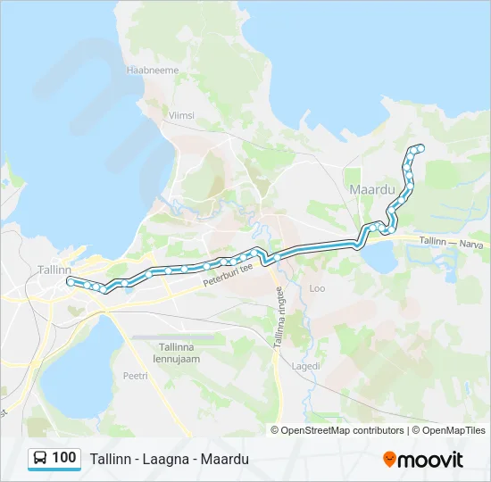 100 Bus Line Map