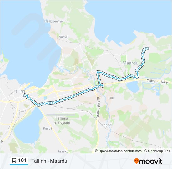 101 bus Line Map