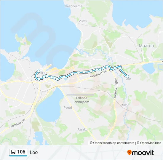 106 Bus Line Map