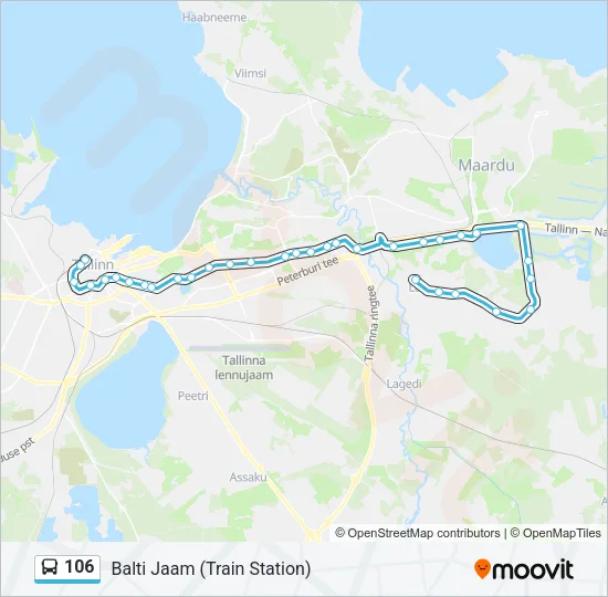 106 Bus Line Map