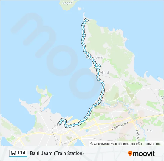 114 Bus Line Map