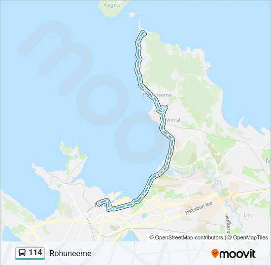114 Bus Line Map