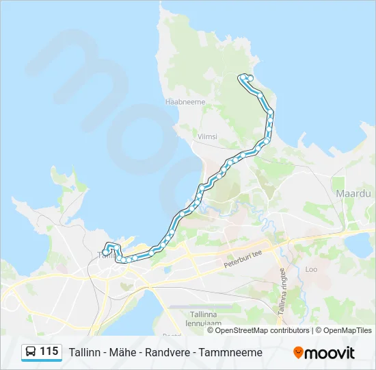 115 Bus Line Map