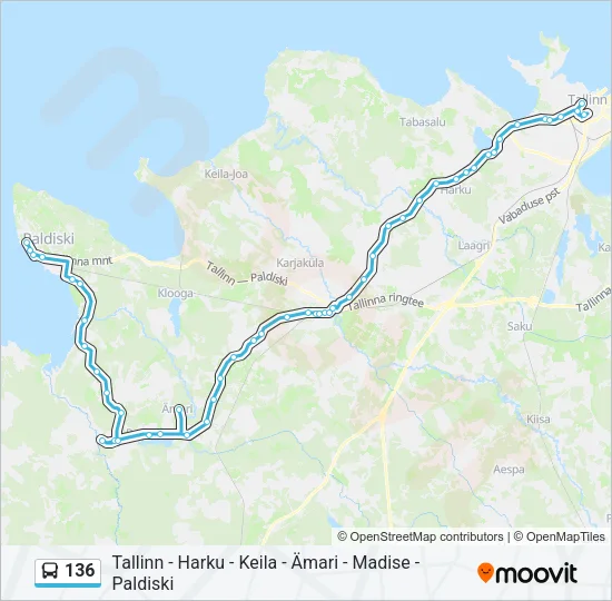 136 Bus Line Map