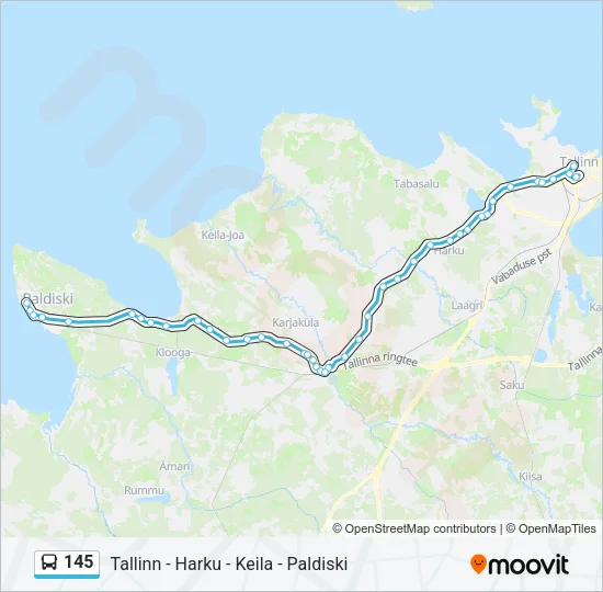 145 Bus Line Map