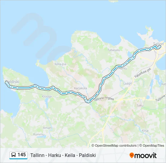 145 Bus Line Map