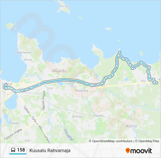 Автобус 158: карта маршрута