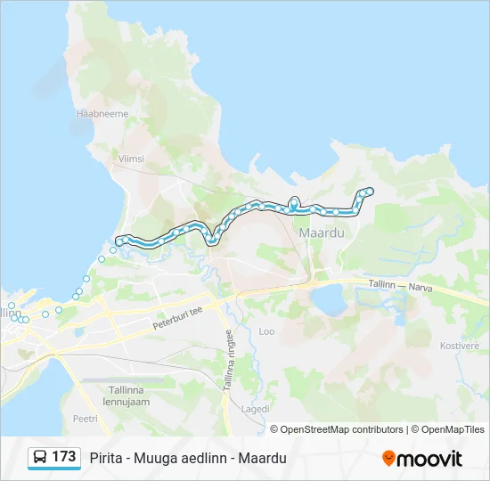 Автобус 173: карта маршрута