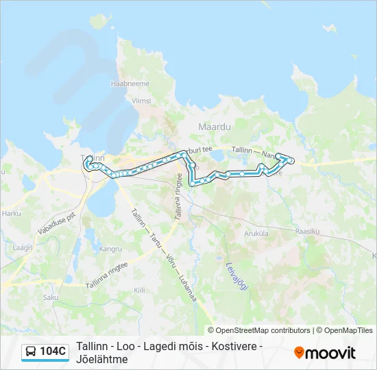 Автобус 104C: карта маршрута