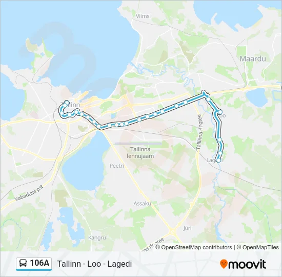 106A Bus Line Map