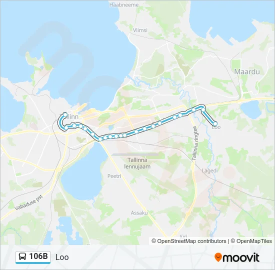 106B Bus Line Map
