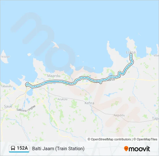 152A Bus Line Map