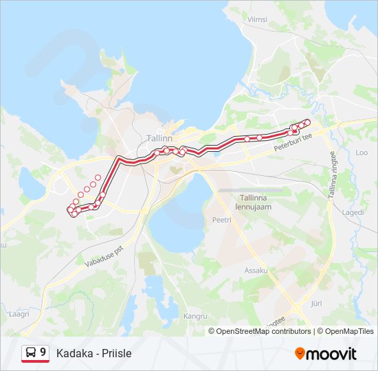 9 bus Line Map