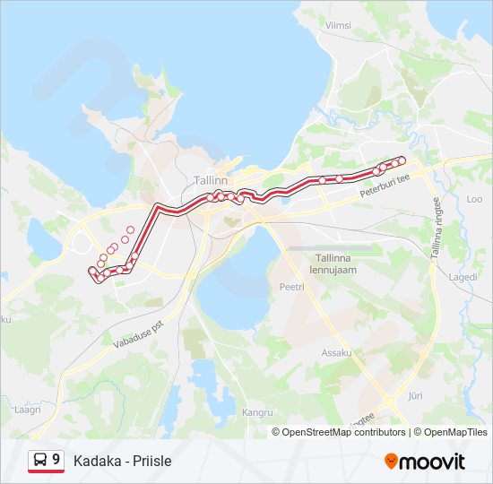 9 bus Line Map