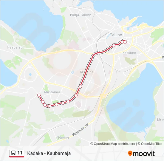 Автобус 11: карта маршрута