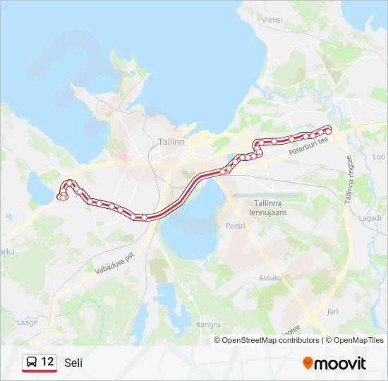 12 Bus Line Map