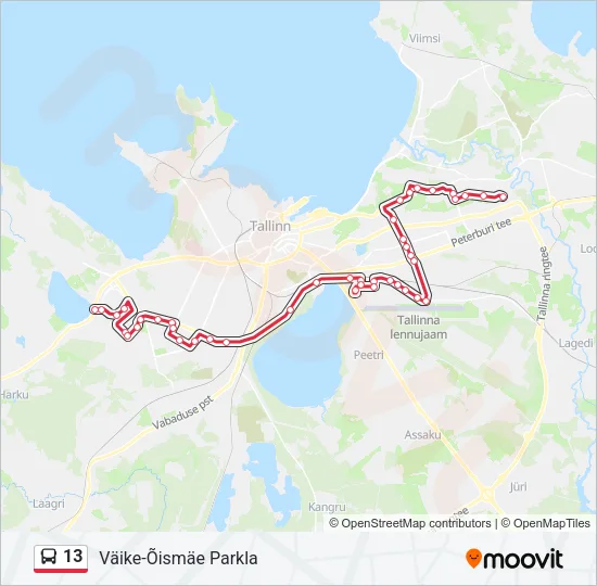13 Bus Line Map