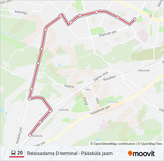 20 bus Line Map