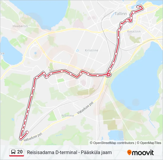 20 Bus Line Map