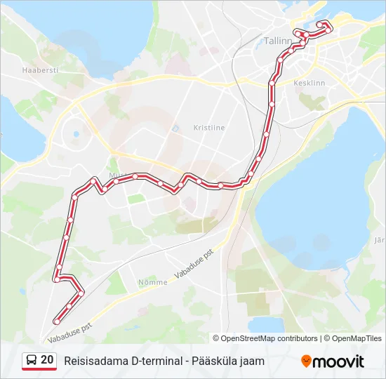 20 Bus Line Map