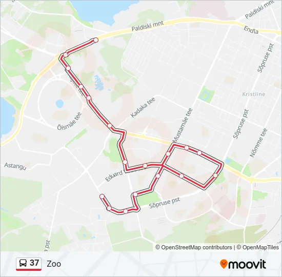 37 Bus Line Map