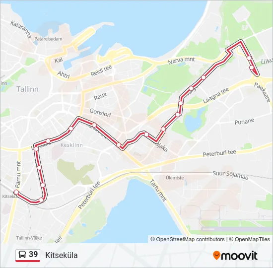 39 Bus Line Map