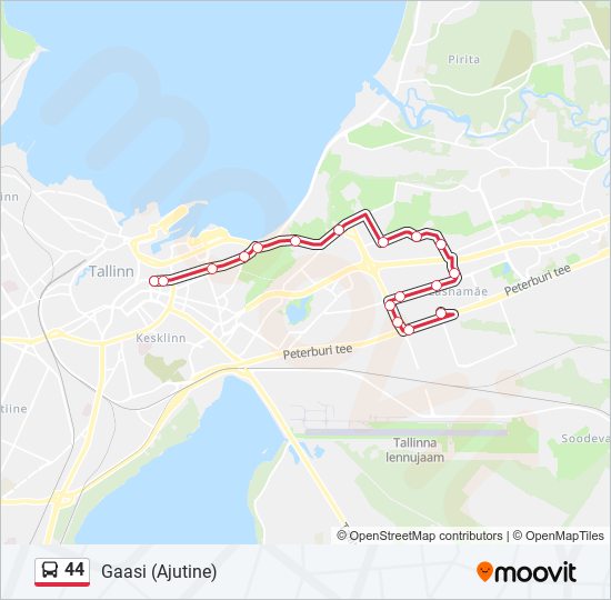 44 bus Line Map