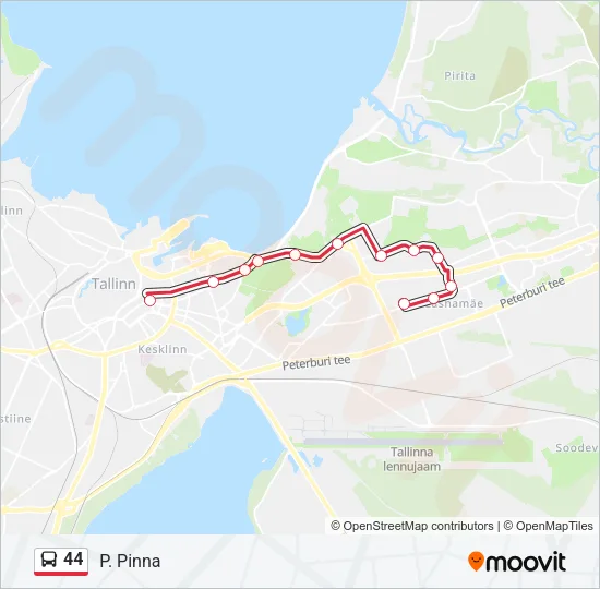44 Bus Line Map