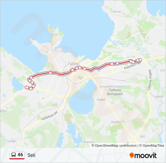 46 Bus Line Map