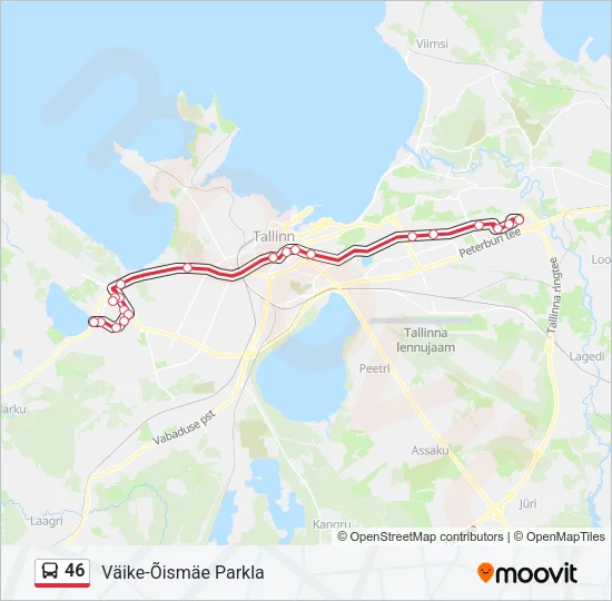 46 Bus Line Map