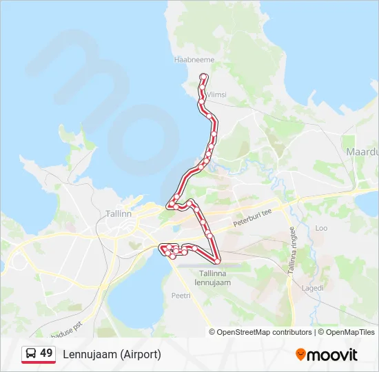 Автобус 49: карта маршрута