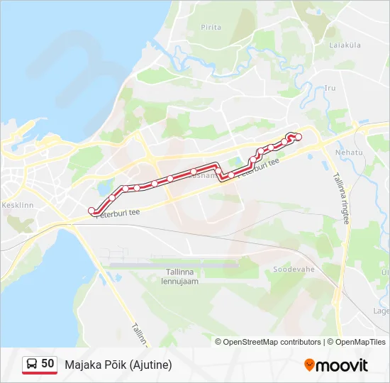 Автобус 50: карта маршрута