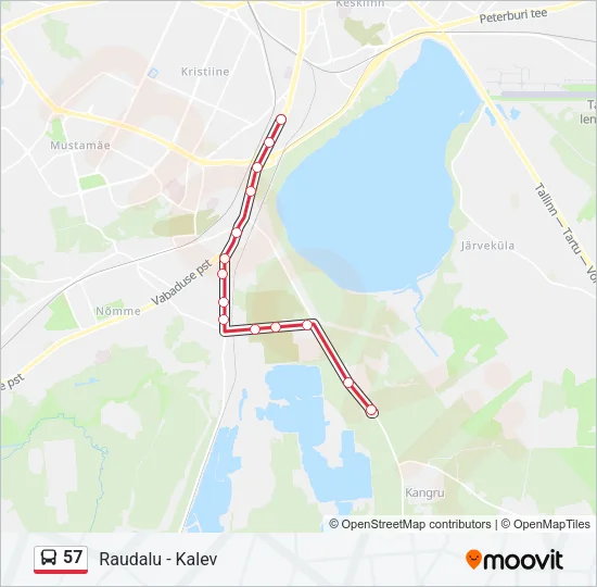 57 Bus Line Map