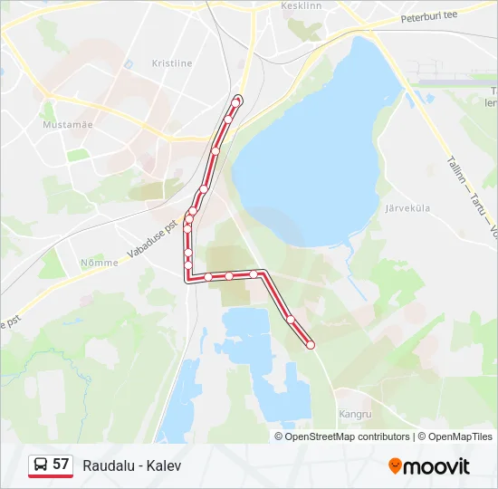 57 Bus Line Map