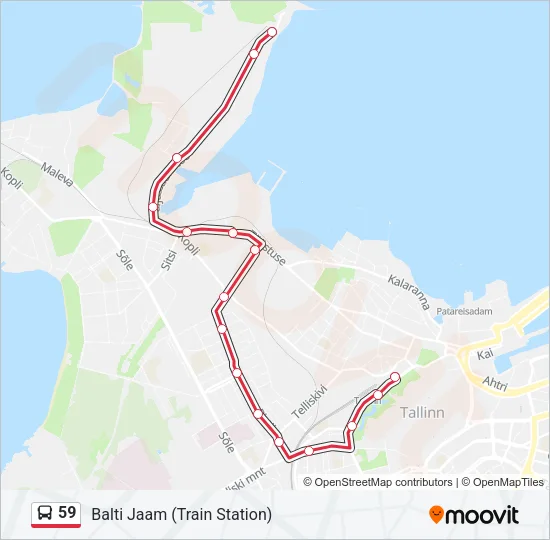 59 Bus Line Map