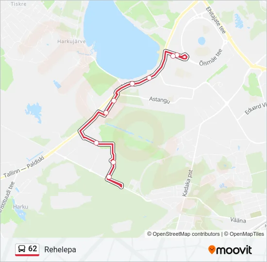62 Bus Line Map